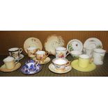Collection of Victorian and later Royal Worcester cabinet cups and saucers,
