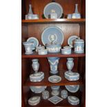 Large collection of modern Wedgwood Jasperware to include boxes and covers,