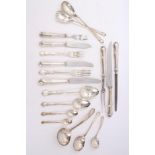 An extensive silver plated Dubarry pattern canteen of cutlery comprising: 12 dinner forks,