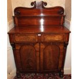 Early Victorian mahogany chiffonier with ledge back above a pair of tablet frieze drawers and