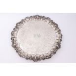 William IV engraved salver by Robinson,