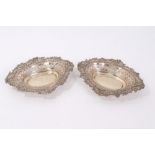 Pair of late Victorian pierced silver bon bon dishes (WC over JL,