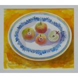 Bernard Cheese (1925 - 2013), watercolour - Three and a half apples, signed and titled,