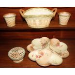 Royal Worcester blush ivory hors d'oeuvres dish of petaled outline, 32cm diameter,