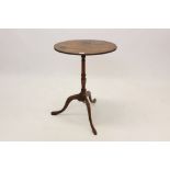 Regency fruitwood oval occasional table with snap top on slender column