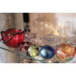 Collection of nineteenth and twentieth century decorative glassware to include paperweights,