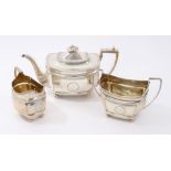 George III silver tea set by Alice and George Burrows (London 1805),