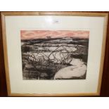 *Charles Bartlett (1921 - 2014), signed limited etching and aquatint - Burnt Moor, 7 / 60,