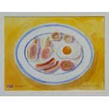 Bernard Cheese (1925 - 2013), watercolour - Breakfast, signed and titled, in glazed frame,