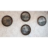 Set of four late eighteenth century Continental black and white circular engravings - classical