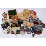 Vertu items to include papier maché shoe snuff, further Victorian shoe carvings,