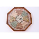 Late 19th / early 20th century West Indies shell valentine of octagonal glazed form,