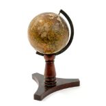 Scarce early 19th century miniature terrestrial desk globe,