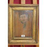 Late 19th / early 20th century English School pastel sketch on panel - portrait of a gentleman,