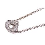 De Beers diamond pendant necklace with an 18ct white gold pendant set with 12 brilliant cut
