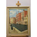 E. Leslie Gunston, oil on board - Venice, signed, framed, 44cm x 33.5cm.