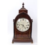 Late 18th century bracket clock with eight day triple-fusee eight bell musical movement and
