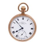 Gentlemen's gold 9ct open face keypress pocket watch, the dial marked 'The Norfolk Lever,