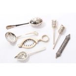 Selection of miscellaneous 20th century silver - including sifter spoons,