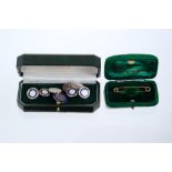 Two pairs of good quality silver and guilloche enamel cufflinks,