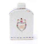 Late 18th century Chinese export porcelain tea caddy of small proportions,