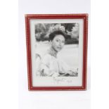 HRH The Princess Margaret - signed presentation portrait photograph of The Princess wearing a