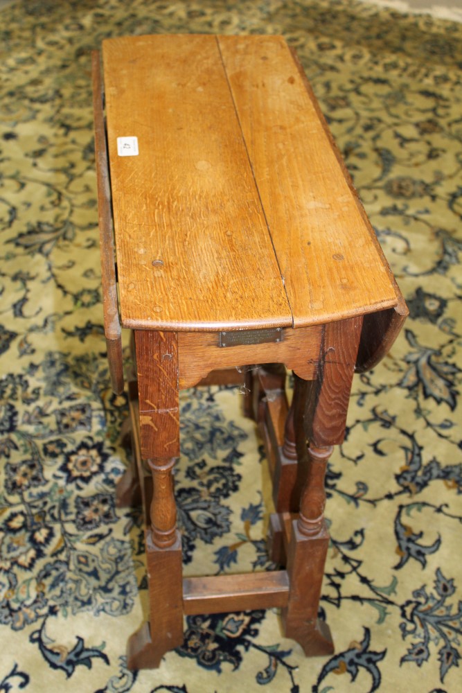 The Royal Yacht 'Osborne' - small oak oval drop-leaf table with end drawer, - Image 5 of 5