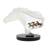 Kitty Cantrell (contemporary), limited edition frosted Lucite sculpture, titled 'Untamed Spirit',