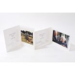 HM Queen Elizabeth II and HRH The Duke of Edinburgh - two Christmas cards for 2000 and 2001 with