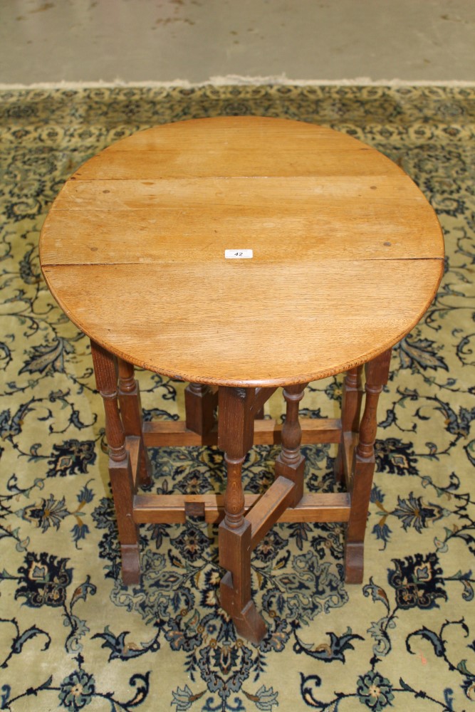 The Royal Yacht 'Osborne' - small oak oval drop-leaf table with end drawer,