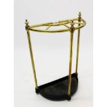 Victorian-style brass and iron stick stand of hemispherical form,