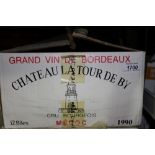 Wine - eight bottles, Chateau La Tour de By Medoc 1990,