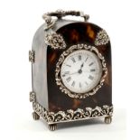 Late 19th / early 20th century miniature carriage clock with French movement,