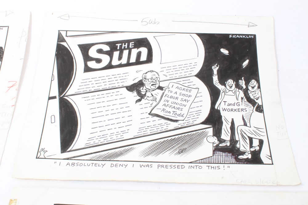 Stanley Franklin (1930 - 2004), four pen and ink cartoons, - Image 3 of 6