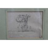 Circle of Bartolomeo Pinelli (1781 - 1835), three pencil drawings - musicians,