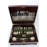 Contemporary canteen of Arthur Price silver plated Kings pattern with diamond heel cutlery,