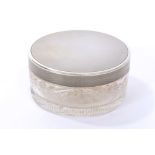Fine quality 1930s cut glass jar of circular form,