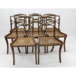 Set of eight Regency rosewood grained dining chairs,