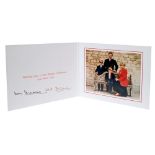 TRH The Prince and Princess of Wales - signed 1991 Christmas card with twin gilt Royal ciphers to