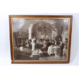 Fine Edwardian print of the Earl of Strathmore and his family at Glamis Castle - including Lady