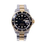 Gentlemen's Rolex Oyster Perpetual Date Submariner gold and stainless steel wristwatch. Model no.