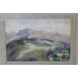 Hercules Brabazon Brabazon (1821 - 1906), watercolour - mountainous landscape, initialled,