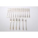 Set of twelve Scottish silver Hanoverian pattern dessert forks (Edinburgh 1879), maker - M. C. & Co.