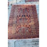 Eastern prayer rug with tassel ends, 141cm x 98cm,