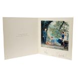 HM Queen Elizabeth II and HRH The Duke of Edinburgh - signed 1957 Christmas card with gilt embossed