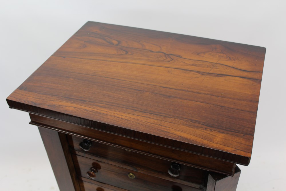 Fine early Victorian rosewood chest with locking stile and seven graduated drawers, - Image 2 of 6