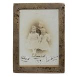 Late Victorian Royal Presentation signed black and white photograph of three children of TRH The