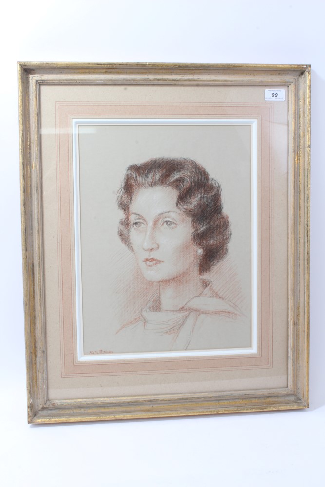 Molly Bishop - Lady Scott (1911 - 1998), pastel portrait of Diana Cinderella Mildred Somervell,