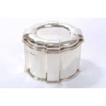 George V silver tea caddy of octagonal form,