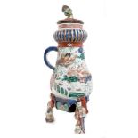 Rare late 17th century Japanese Imari coffee pot and cover, circa 1690 - of swollen fluted form,